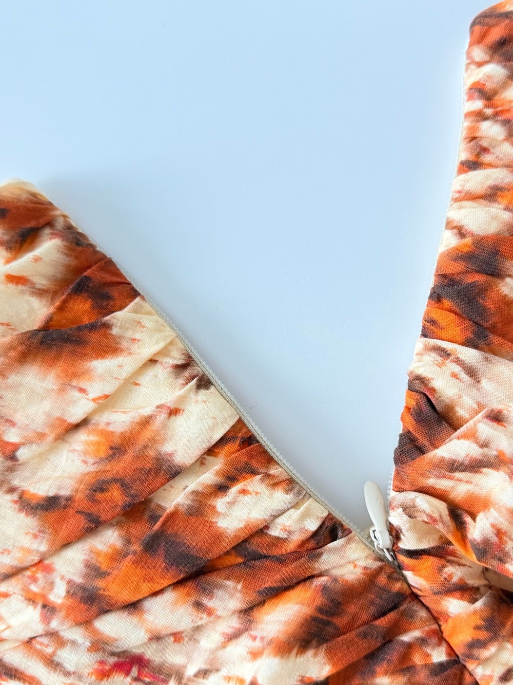 Zara Floral Ruched Crop Top & Wide Leg Pants Co-Ord Set XS/S Orange Boho Y2K - Picture 9 of 16